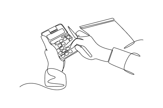 연속 한 줄 그림 은행 및 금융 개념 Doodle 터 일러스트레이션