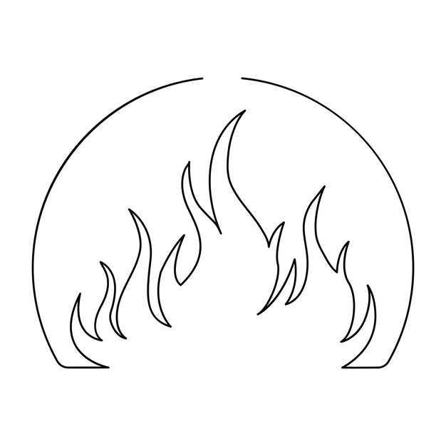 Vector continuous one line drawing of bonfire single line art vector illustration and editable stroke