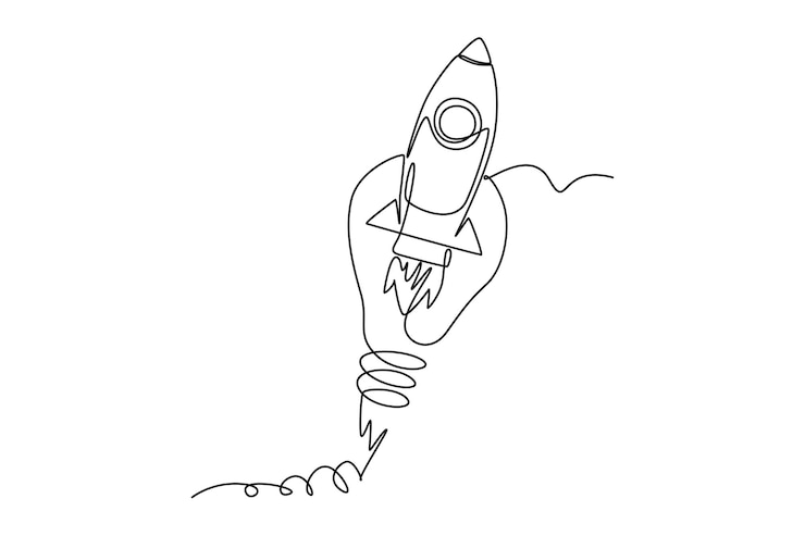 वेक्टर continuous one line drawing business technology concept doodle vector illustration