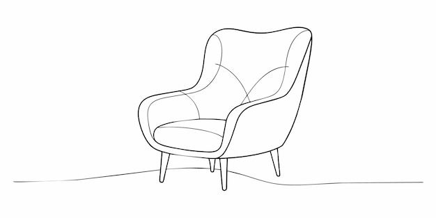 의자 의 연속적 인 한 줄 그림