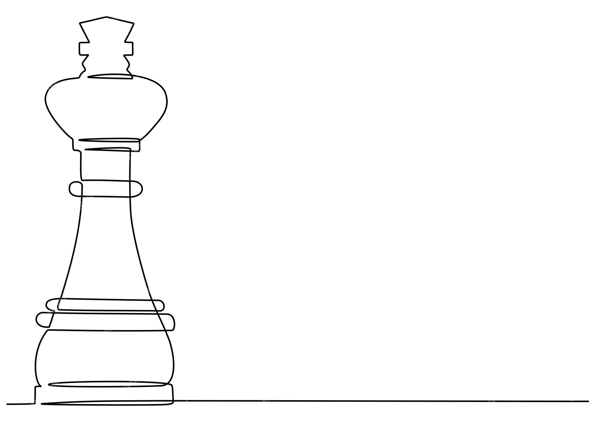 Continuous line drawing chess pieces king Vector Image