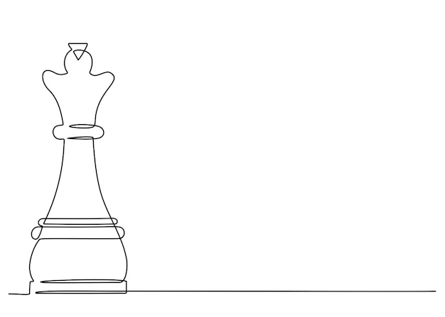 King chess piece outline drawing Royalty Free Vector Image