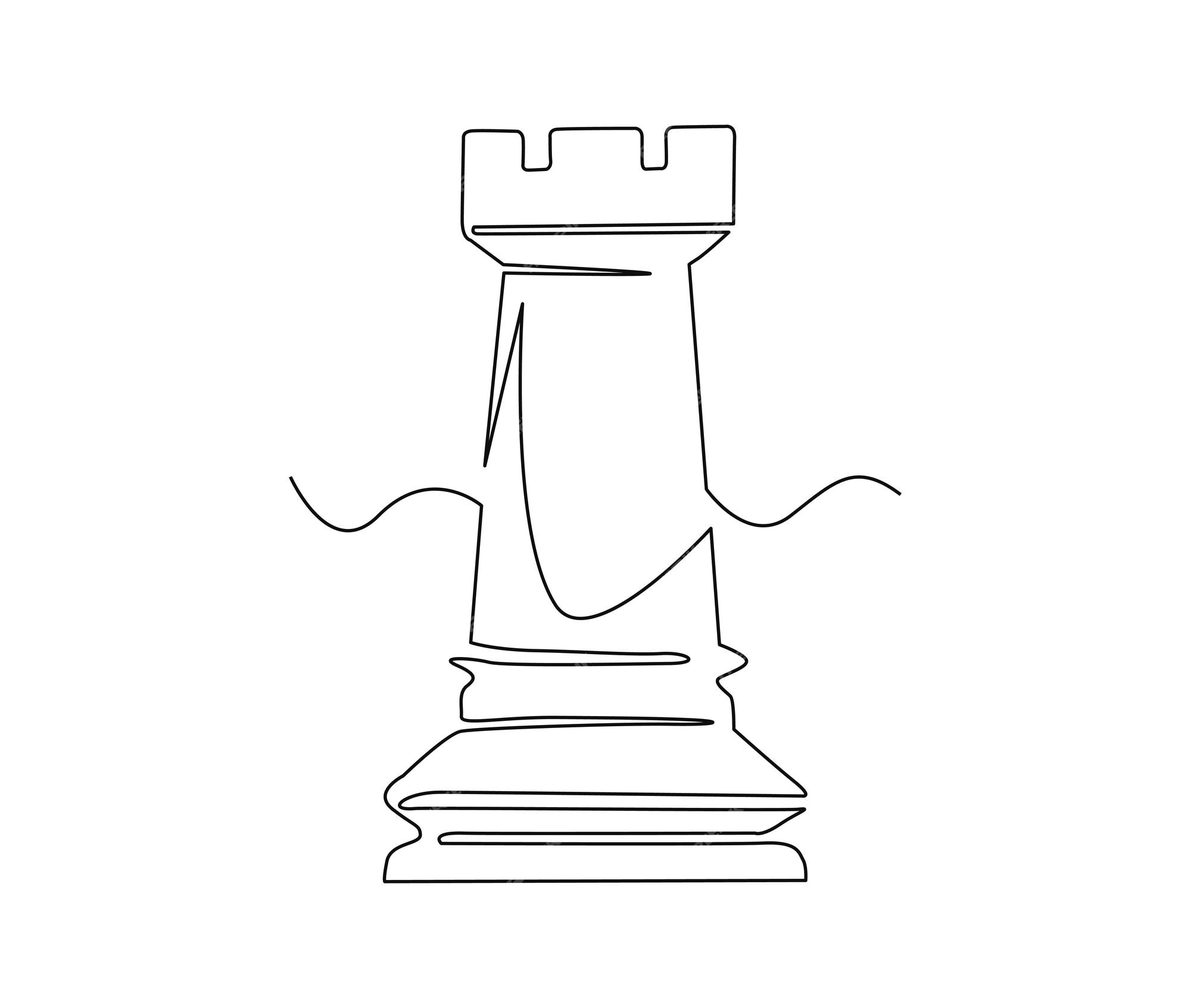 Chess Rook Contour Illustration Stock Illustration - Download