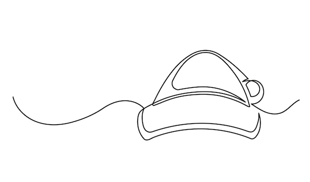 Continuous one line drawing of Christmas caps Christmas hat isolated on white background