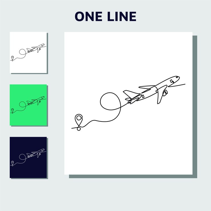 Continuous one line drawing concept