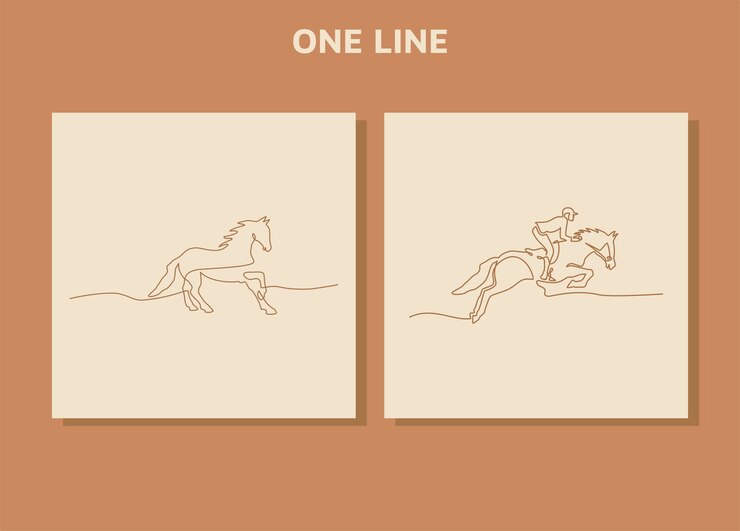 Continuous one line drawing concept