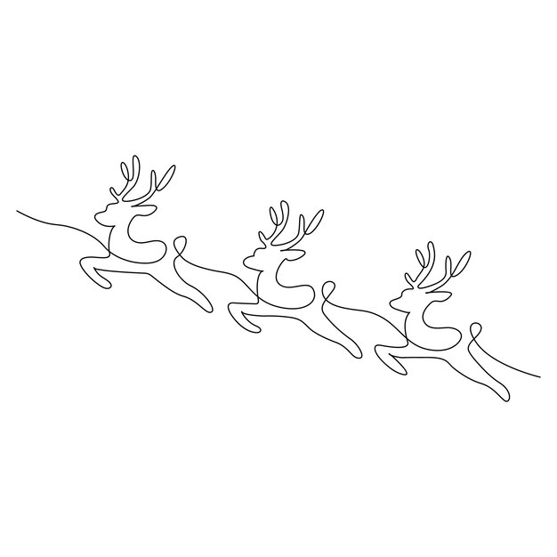 鹿 の 連続 的 な 一 線 の 描画