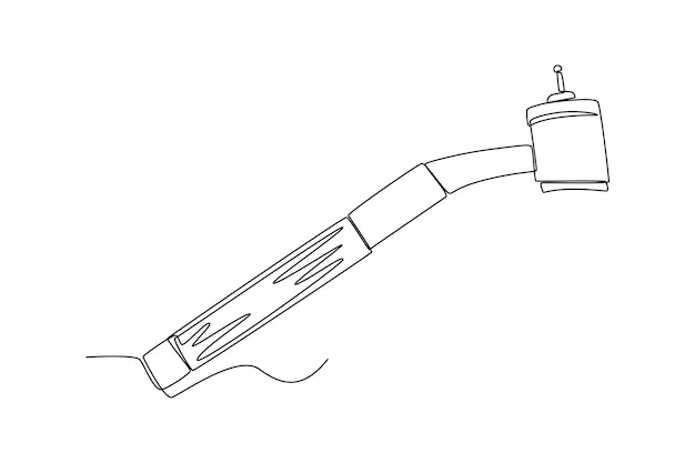 歯をきれいにするための連続 1 行描画電動歯ブラシ 歯科衛生概念 単一線描画デザイン ベクトル グラフィック イラスト