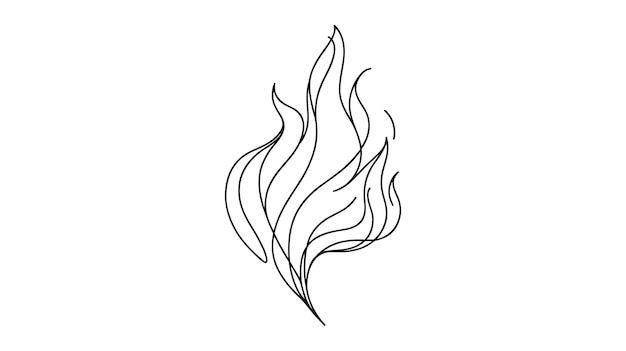 Vector continuous one line drawing of fire fire flame single line art vector illustration editable stroke