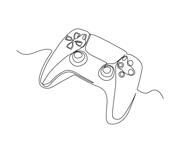 Continuous one line drawing of Game controller Gamepads line art vector illustration