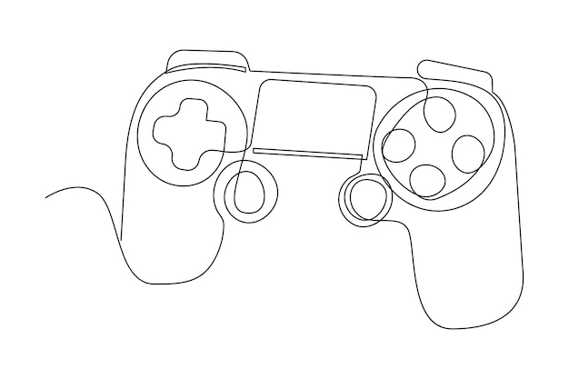 Vector continuous one line drawing of game stick joystick gaming controller outline vector illustration