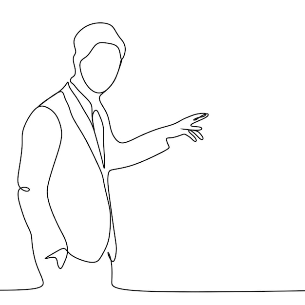 Continuous one line drawing group of happy businessman and woman unite their hands together form St