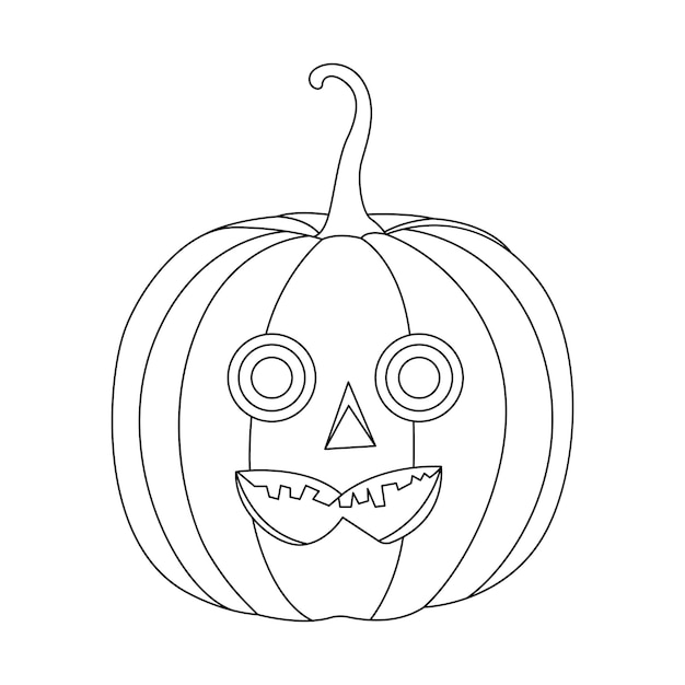 Continuous one line drawing of Halloween pumpkin vector illustration