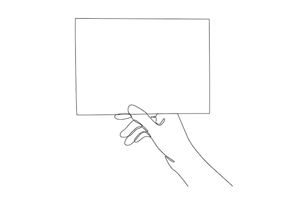 Continuous one line drawing hands holding different objects concept Single line draw design vector graphic illustration