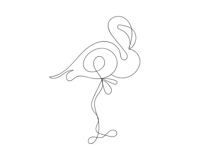 Vector continuous one line drawing of heron bird vector illustration