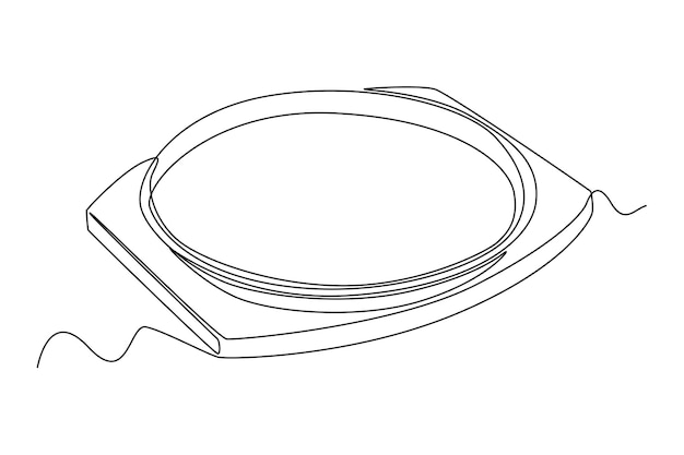 Vettore piatto caldo con disegno continuo a una linea concetto di articoli per la tavola illustrazione grafica vettoriale del disegno a linea singola