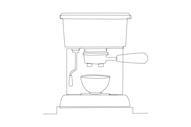 ベクトル 連続一本線画国際コーヒーデーコンセプト落書きベクトルイラスト