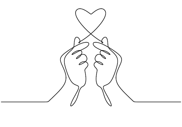 Continuous one line drawing of korean fingers