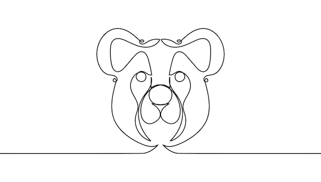 Vector continuous one line drawing of lion