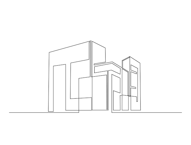 現代建築の建物の連続一線図