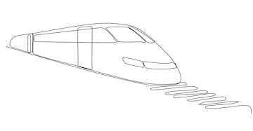 Premium Vector  Continuous one line drawing. modern high-speed passenger  commuter train. vector illustration