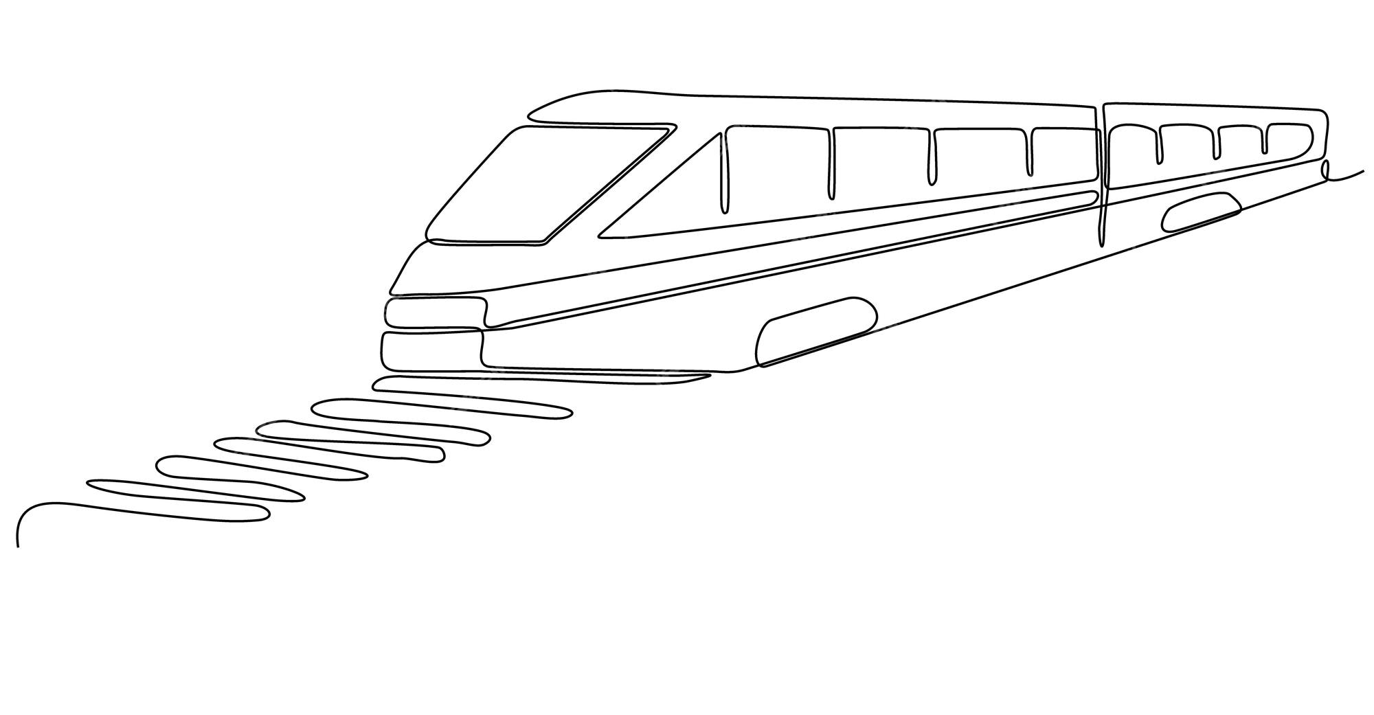 Premium Vector  Continuous one line drawing. modern high-speed passenger  commuter train. vector illustration