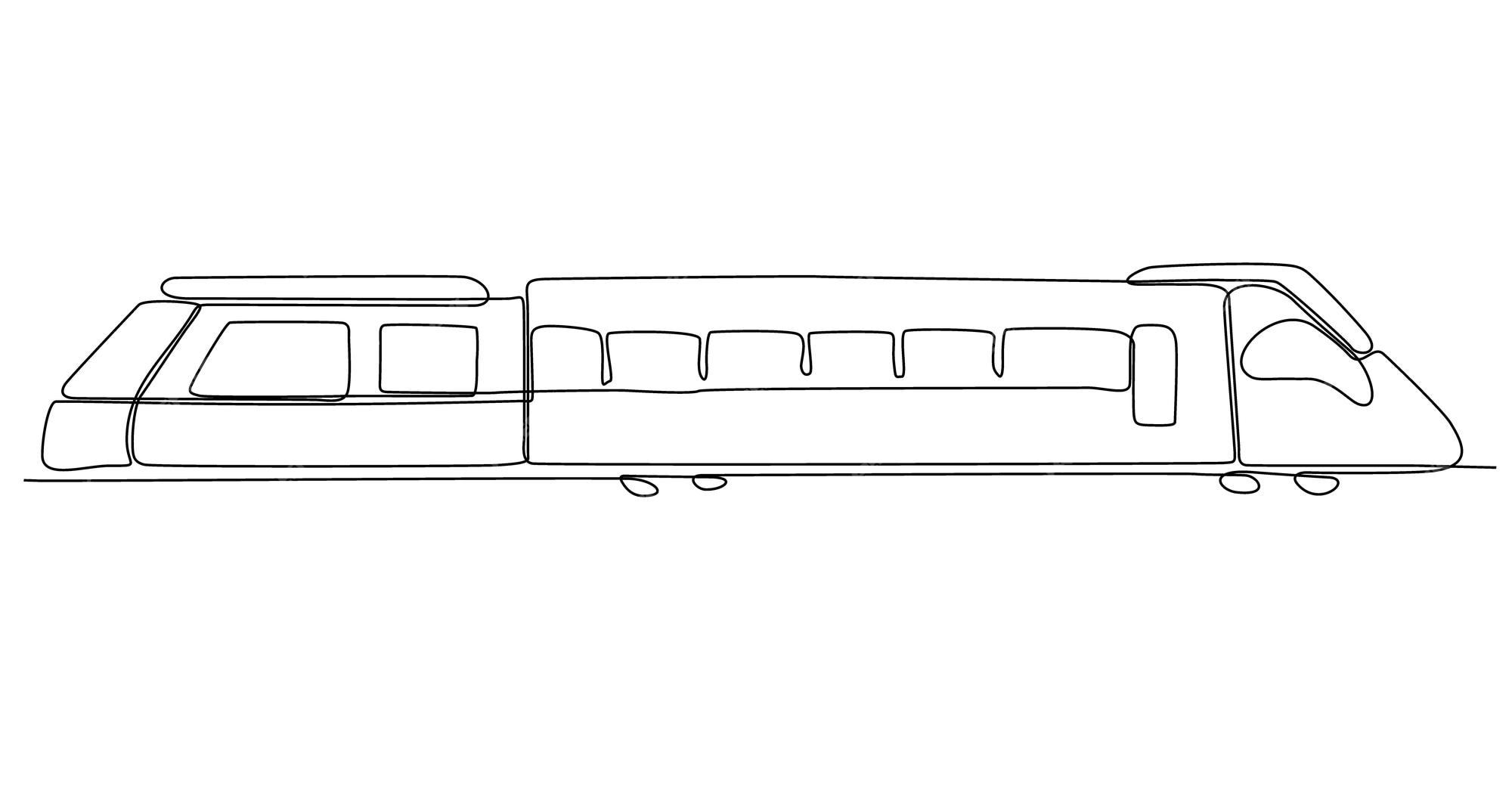 Premium Vector  Continuous one line drawing. modern high-speed passenger  commuter train. vector illustration