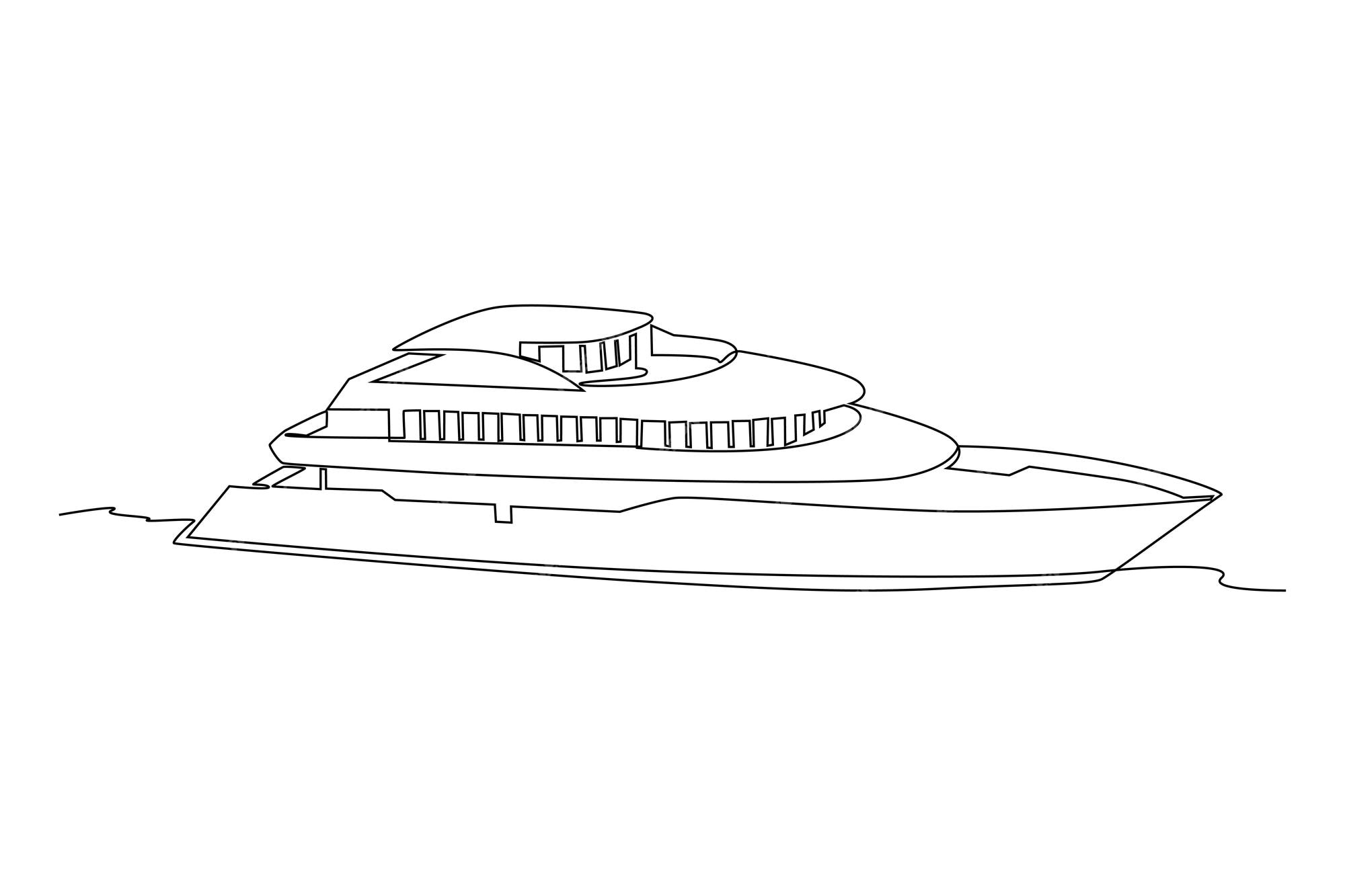 Single one line drawing boat traveling. vehicle concept. Continuous line  draw design graphic vector illustration. 11171497 Vector Art at Vecteezy