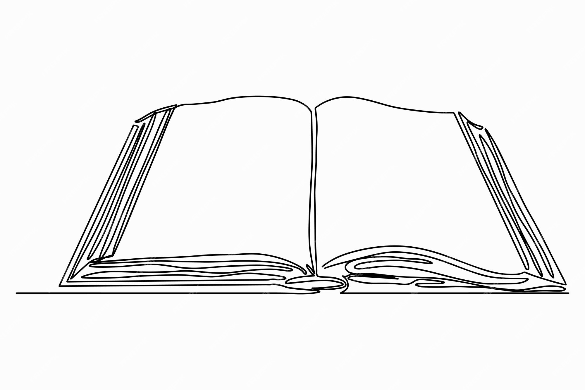 Premium Vector  Continuous one line drawing of an open book