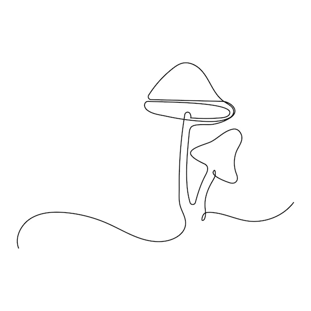 윤 터 일러스트레이션 버섯의 연속적인 일선 그림