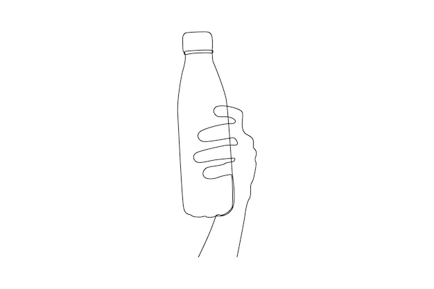 Continuous one line drawing packaging bottle concept Single line draw design vector graphic illustration