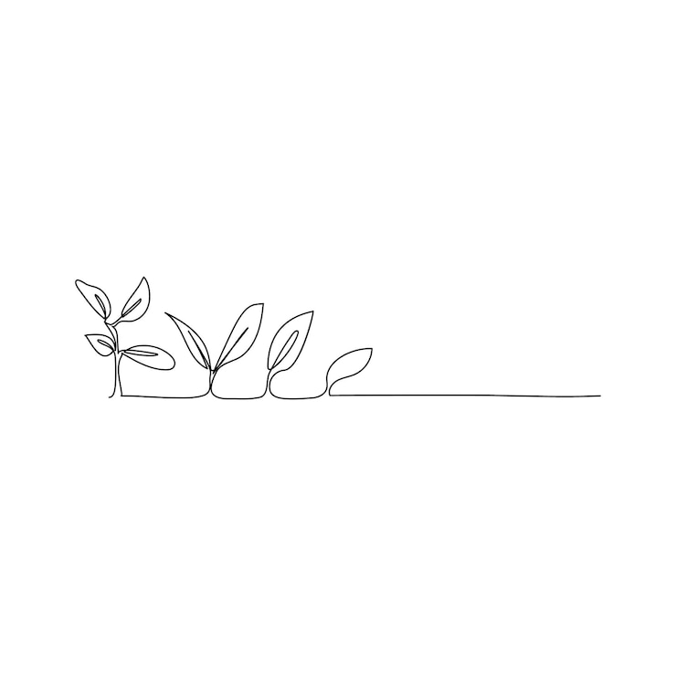Vector continuous one line drawing of plant growth processing outline vector illustration