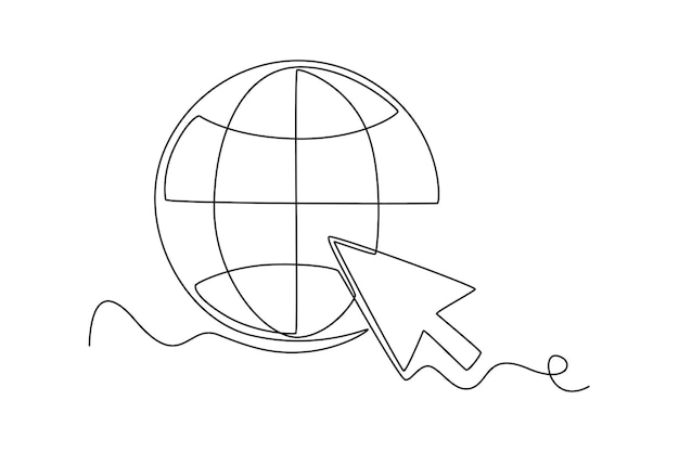 Continuous one line drawing Search web concept Single line draw design vector graphic illustration