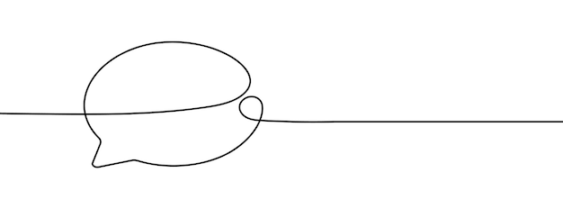 吹き出しメッセージのベクトル図の連続 1 つの線画