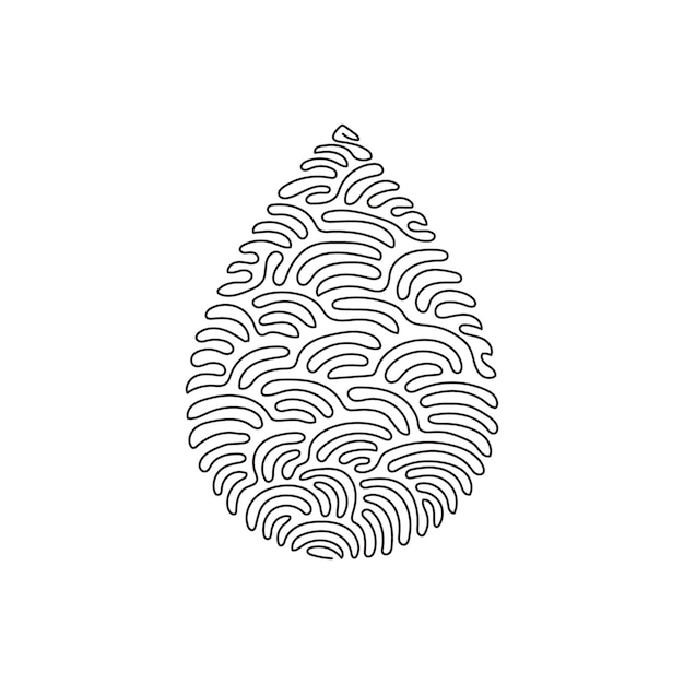 Continuous line water drop art droplet icon rain outline sketch doodle  drawing. One line linear blood sea water drop drawn tear eco donation  abstract medical simple logo isolated. Vector Illustration 30308189 Vector