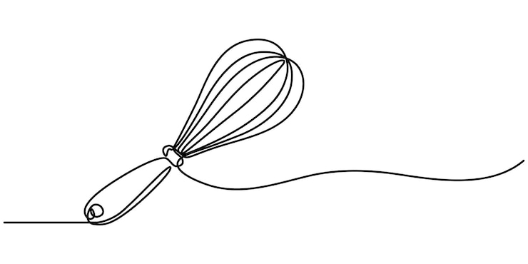 Vector continuous one line drawing whisk stock vector illustration whisk kitchen icon in line style pro