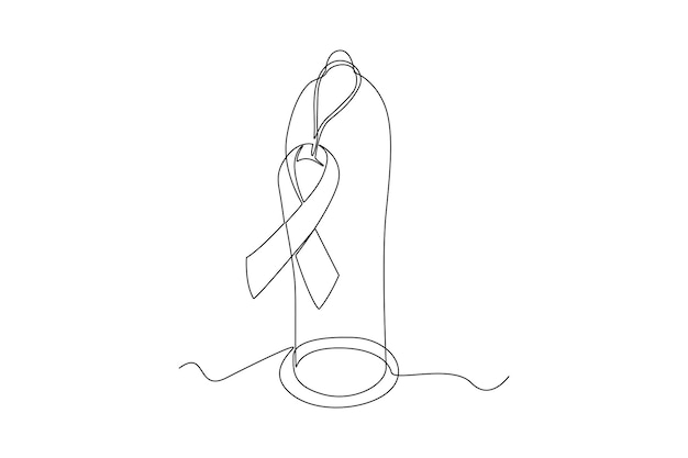 Premium Vector  Continuous one line drawing world aids day concept aids  awareness icon design for poster banner tshirt doodle vector illustration