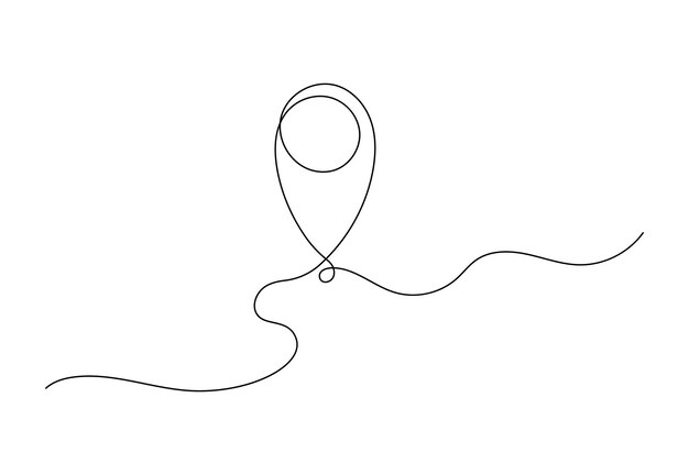 連続単線イラスト GPS マーカー付きシームレスな旅行ルートマップ ピン道路アイコン配信