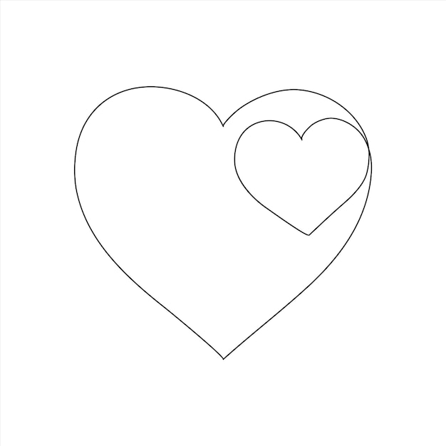 Vector continuous one line love drawing art design