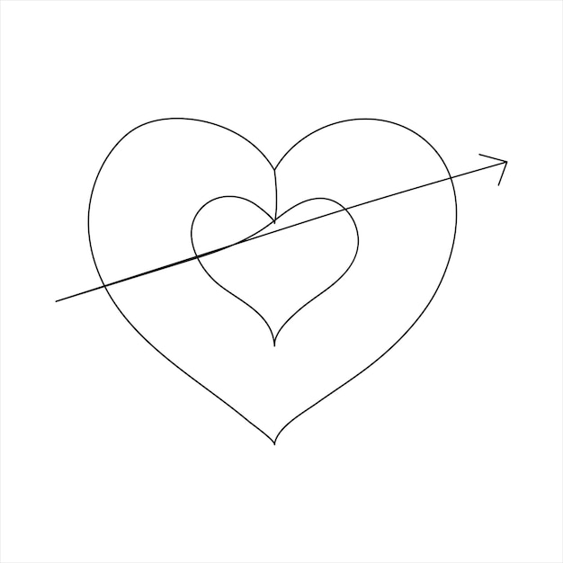 Vector continuous one line love drawing art design