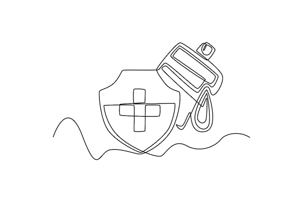 Continuous oneline drawing of critical illness insurance icon Insurance concept