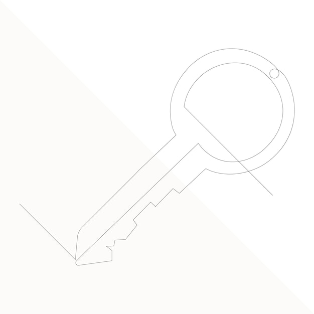 Vector continuous single line art of key house key simple line drawing vector design