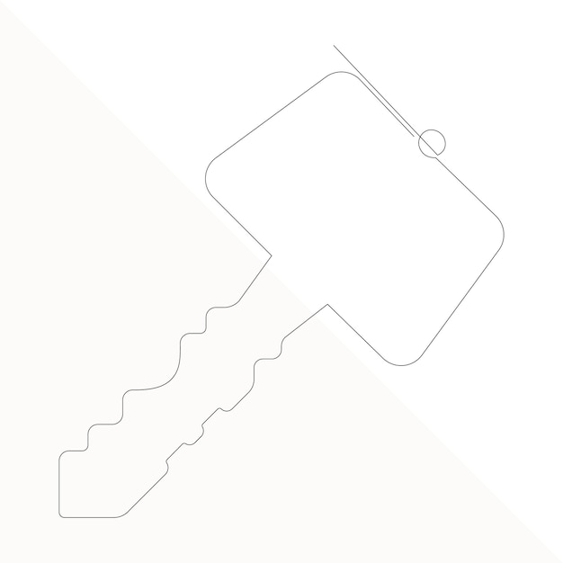 Continuous single line art of key House Key simple line drawing vector design