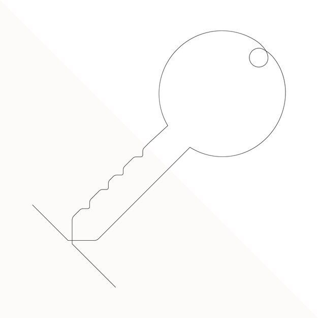 Vector continuous single line art of key house key simple line drawing vector design