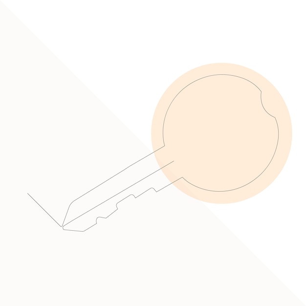 Continuous single line art of key House Key simple line drawing vector design