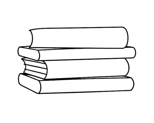 continuous single line of books vector illustration