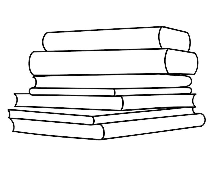 Vector continuous single line of books vector illustration