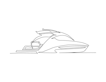 Speed Boat sketch line art illustration 9275558 Vector Art at Vecteezy