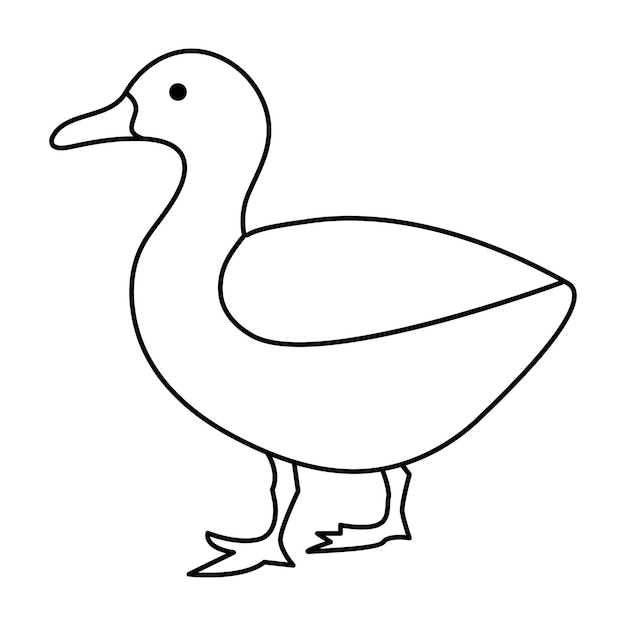 Vector continuous single line drawing of duck water bird vector art illustration