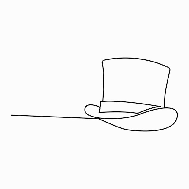 Continuous single one line art St Patrick's Day Leprechaun hoed vector illustratie